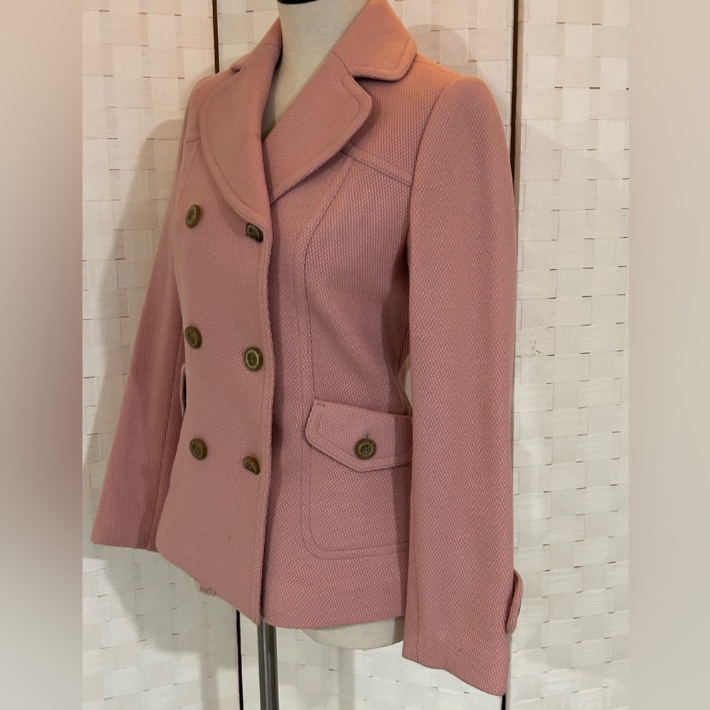 Elegant Pink Double Breasted Coat Blazer Jacket Size Small - Picture 8 of 12